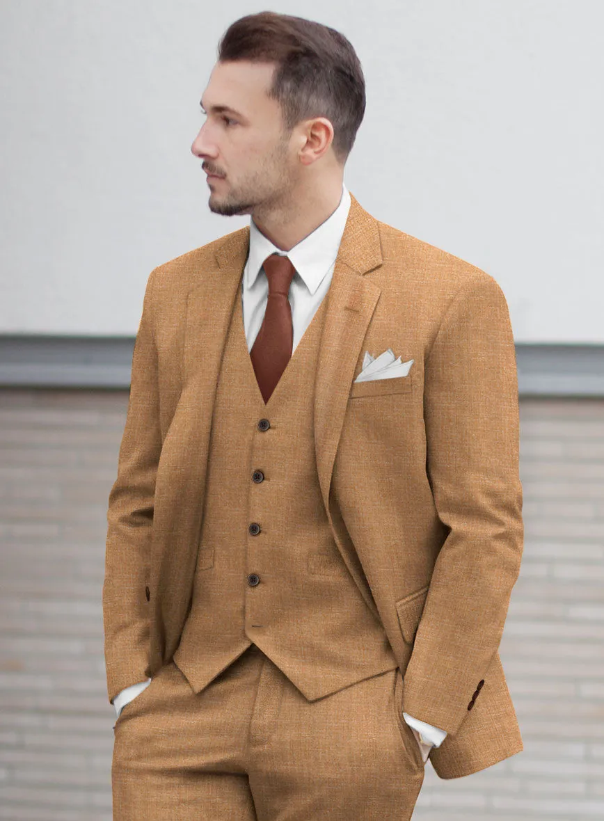 Noble Tan Wool Silk Linen Jacket