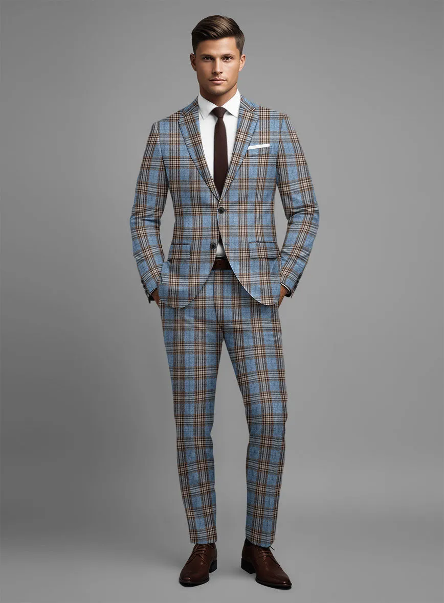 Noble Veron Tartan Wool Silk Linen Suit