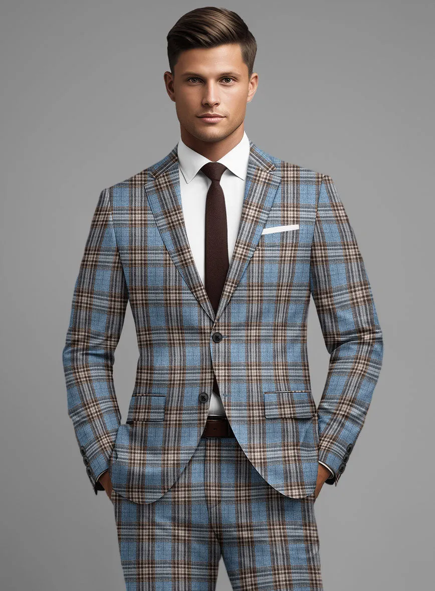 Noble Veron Tartan Wool Silk Linen Suit