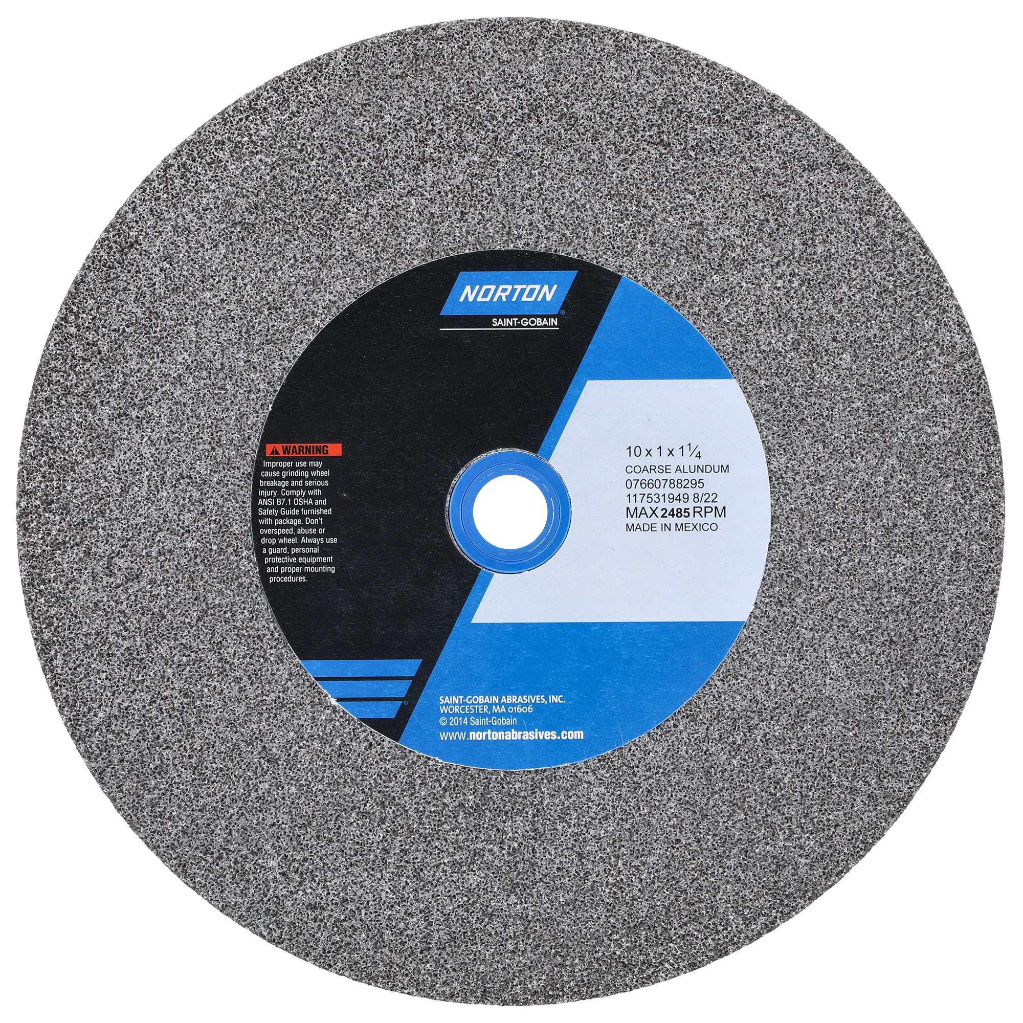 Norton 10 x 1 x 1-1/4 In. Gemini Bench and Pedestal Wheel 36 P VBE T01 1 Count