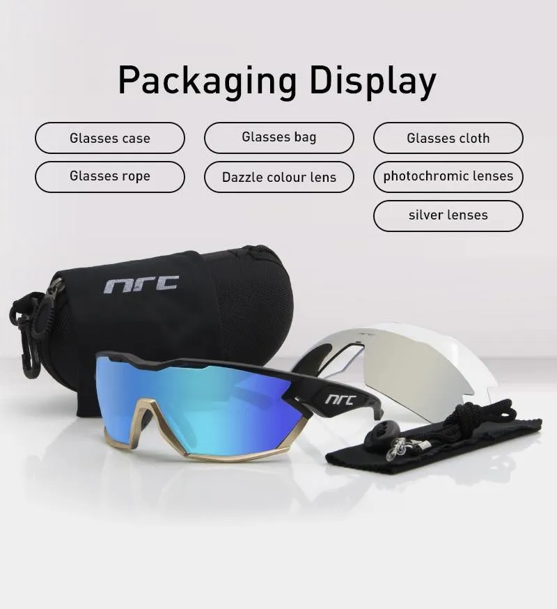 NRC P-Ride Photochromic Cycling Glasses Man Mountain Bike Bicycle Sport Cycling Sunglasses MTB Cycling Eyewear