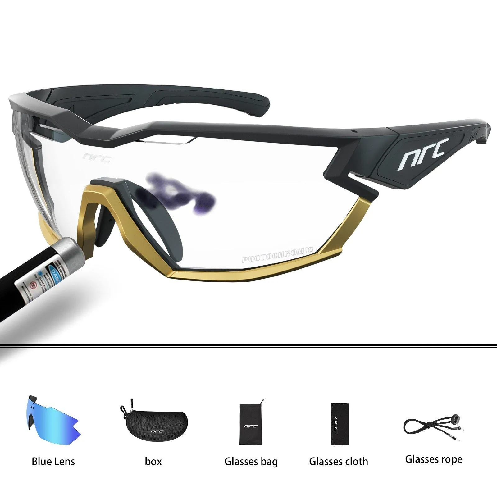NRC P-Ride Photochromic Cycling Glasses Man Mountain Bike Bicycle Sport Cycling Sunglasses MTB Cycling Eyewear