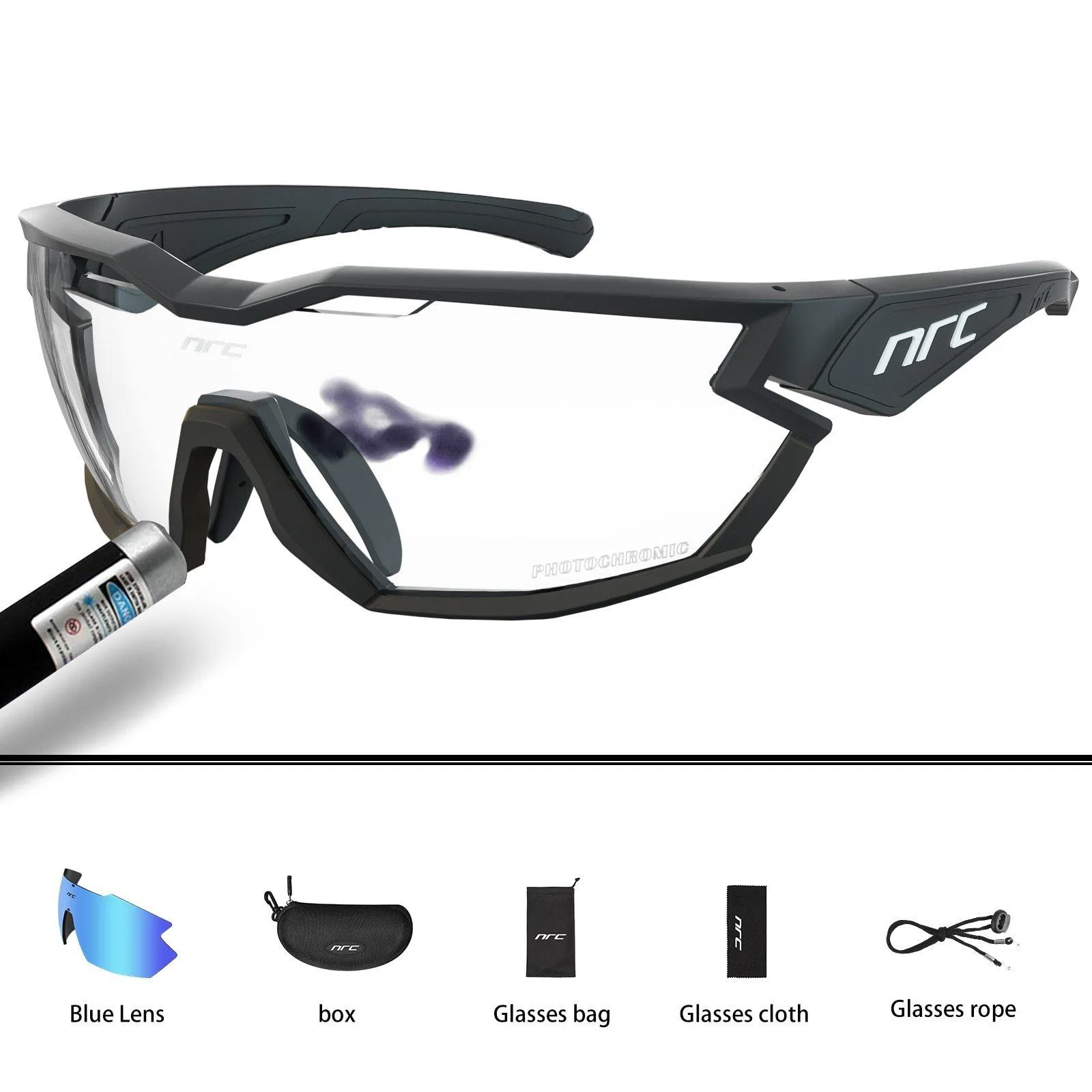 NRC P-Ride Photochromic Cycling Glasses Man Mountain Bike Bicycle Sport Cycling Sunglasses MTB Cycling Eyewear