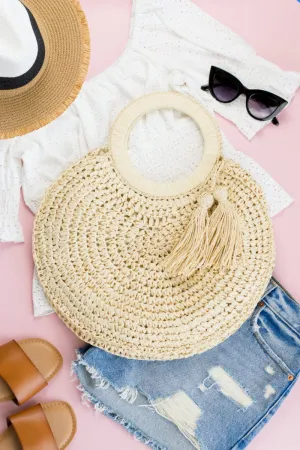 O-Ring Tassel Tote - Straw