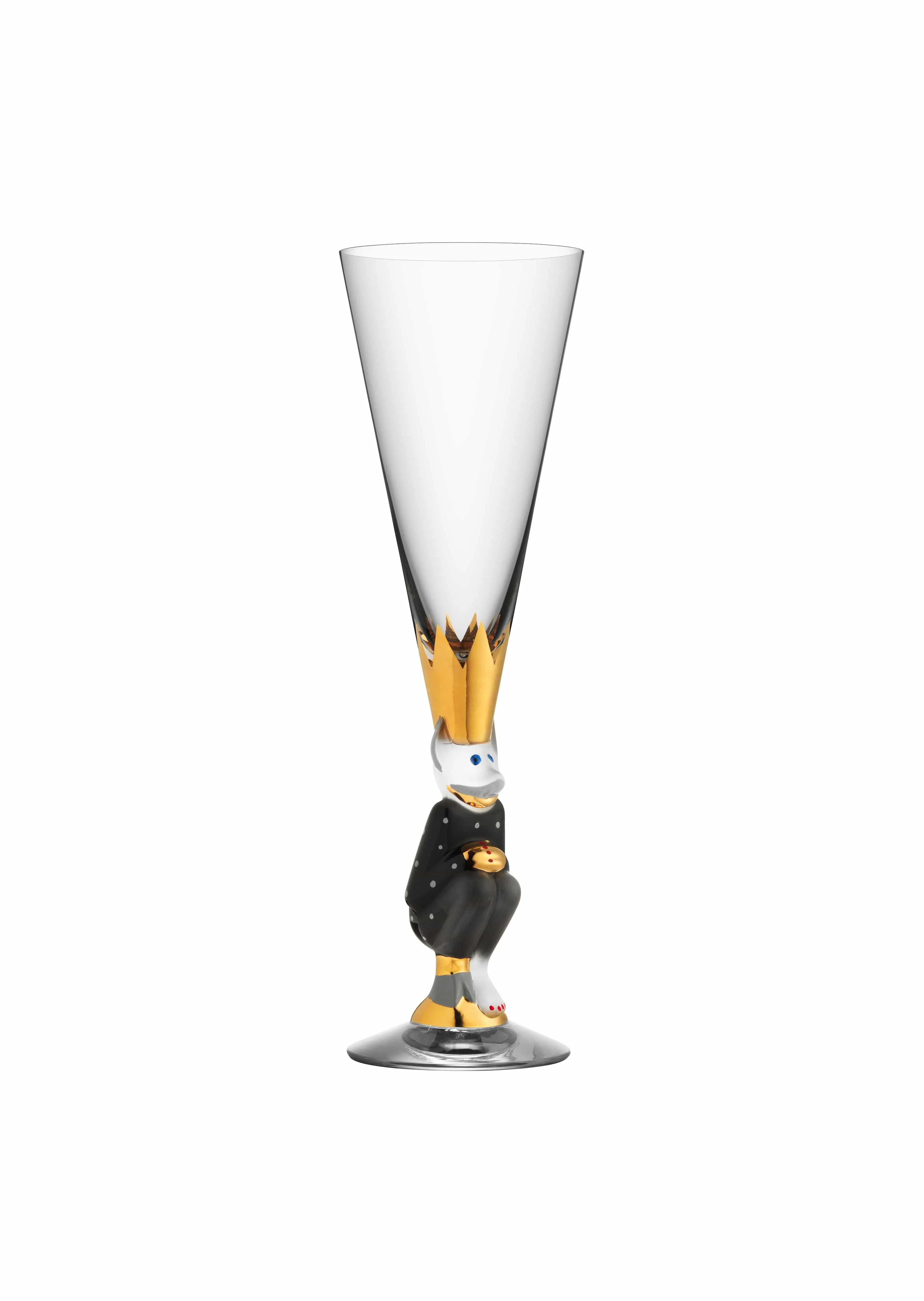 Orrefors Sparkling Devil Champagne Dark Grey