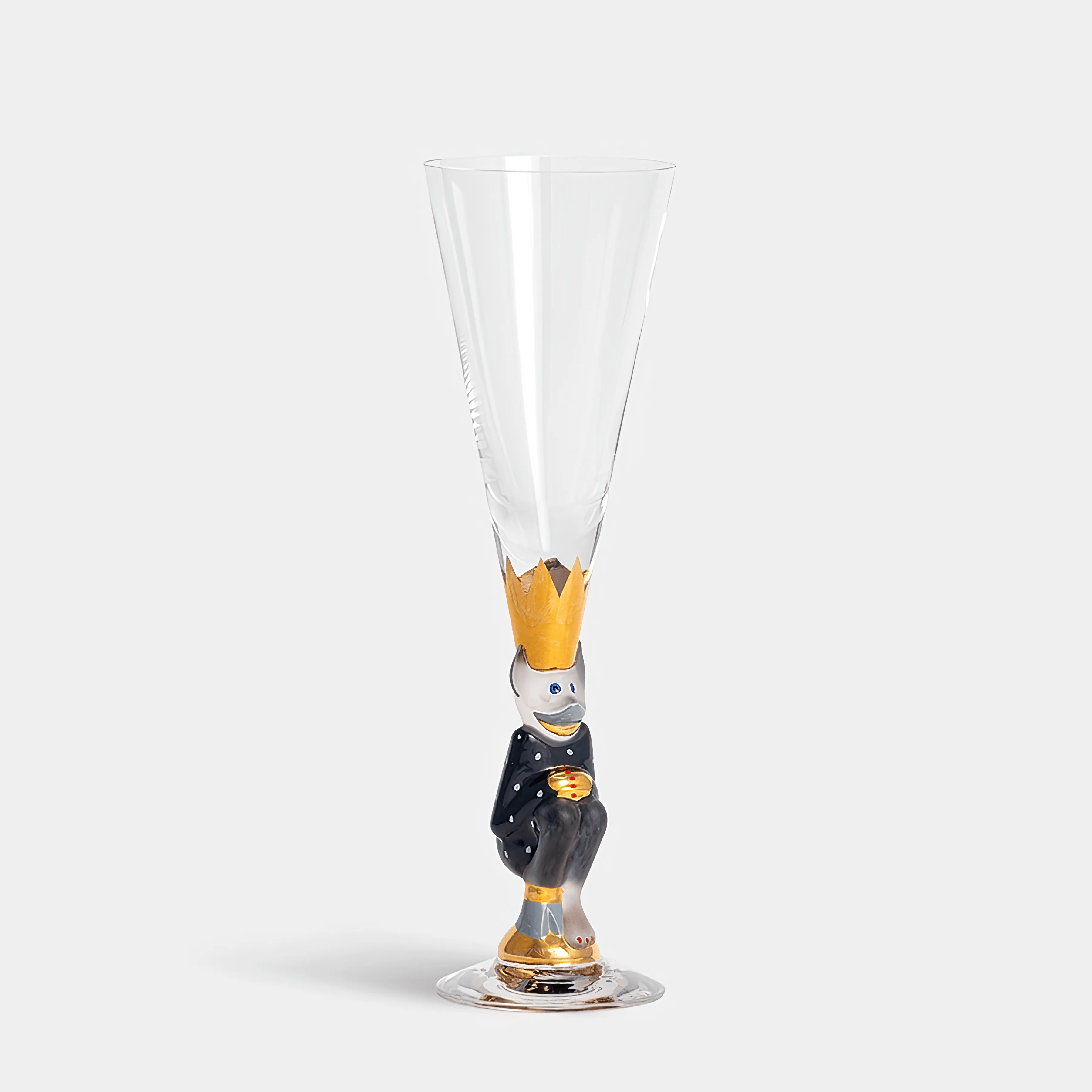 Orrefors Sparkling Devil Champagne Dark Grey