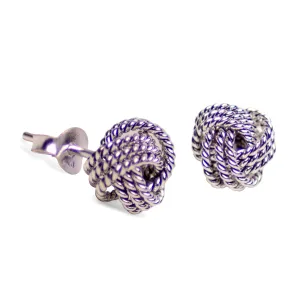 Oxidized Silver Love Knot Earrings