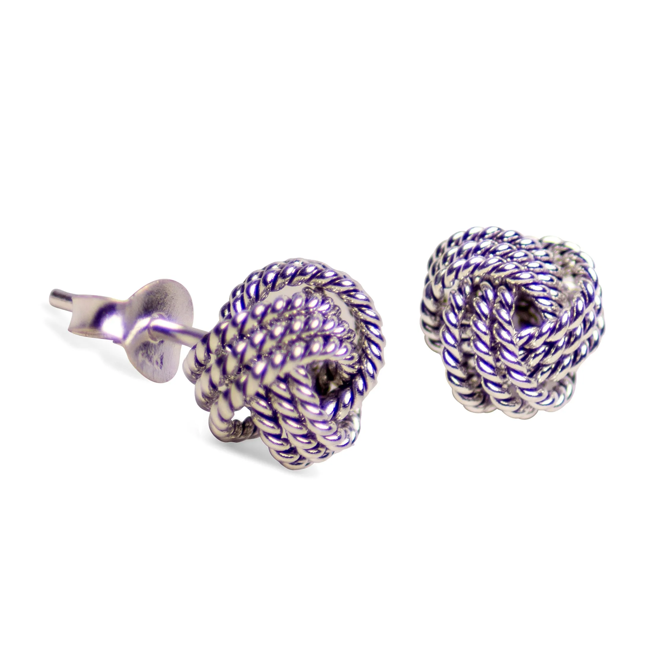 Oxidized Silver Love Knot Earrings
