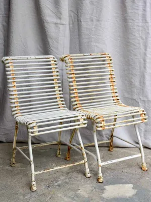Pair of antique French garden chairs - Saint Sauveur Arras - hoof feet