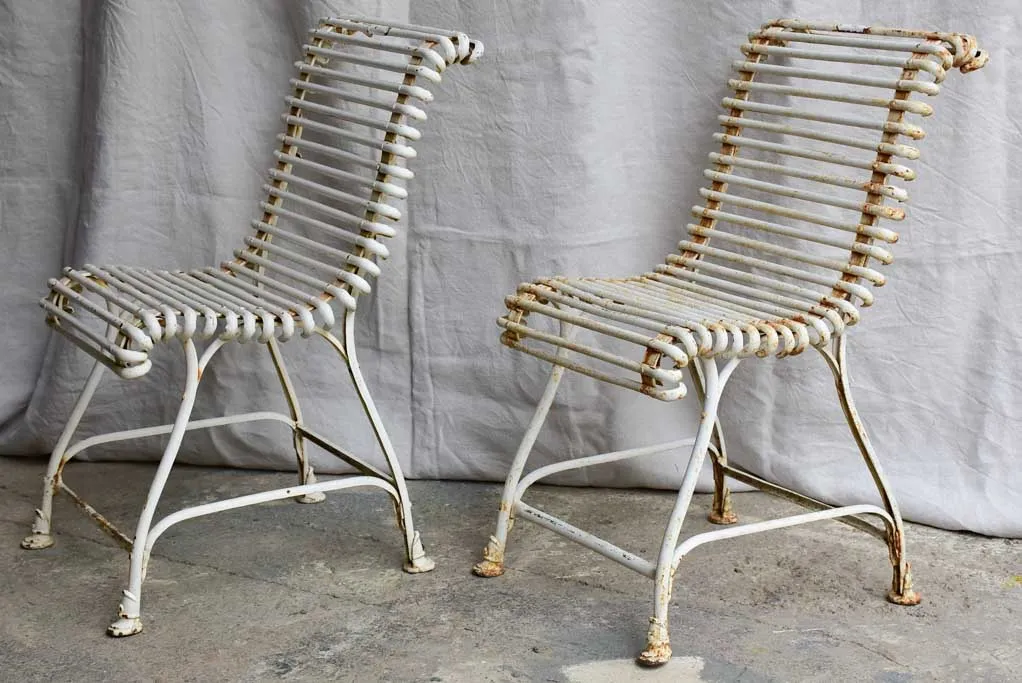 Pair of antique French garden chairs - Saint Sauveur Arras - hoof feet