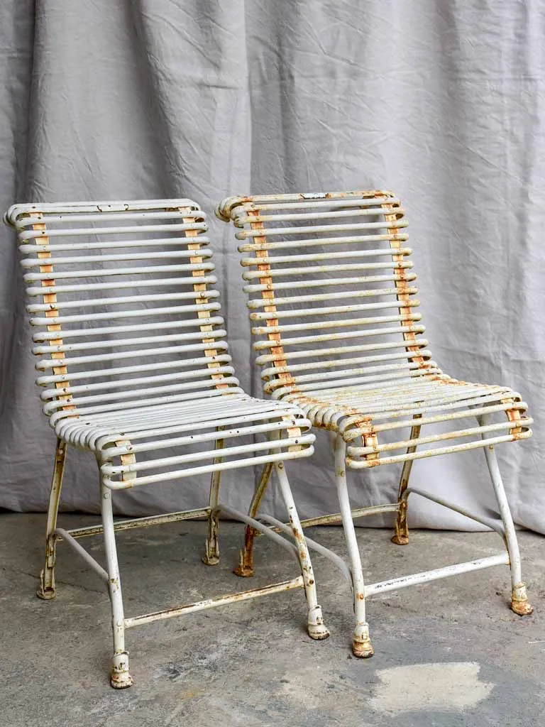 Pair of antique French garden chairs - Saint Sauveur Arras - hoof feet