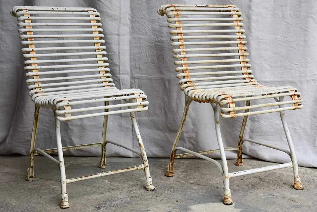 Pair of antique French garden chairs - Saint Sauveur Arras - hoof feet