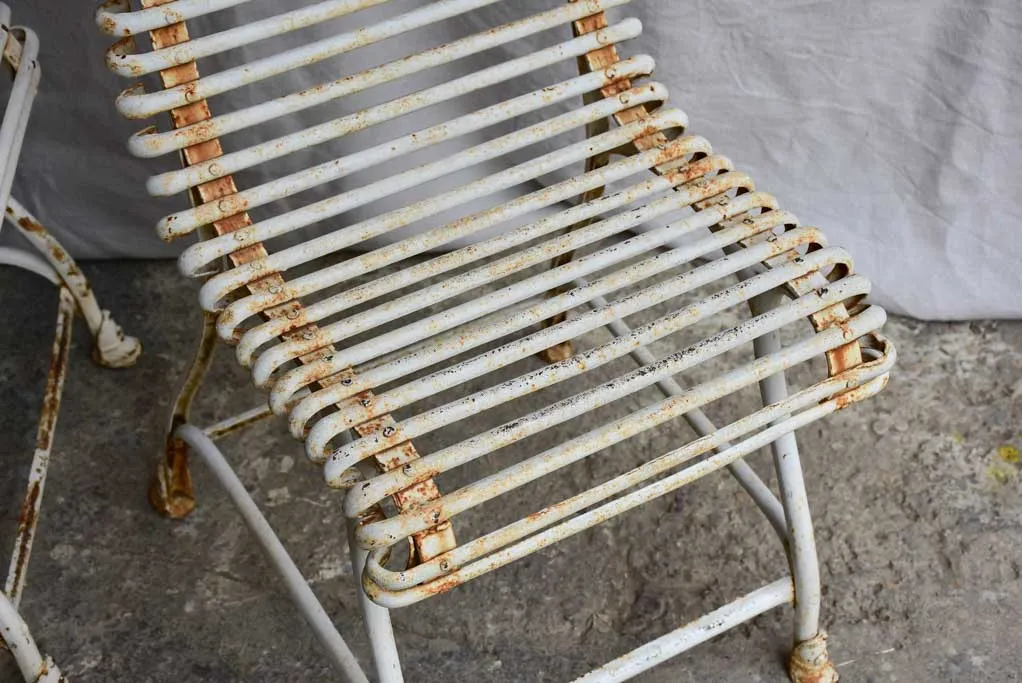 Pair of antique French garden chairs - Saint Sauveur Arras - hoof feet