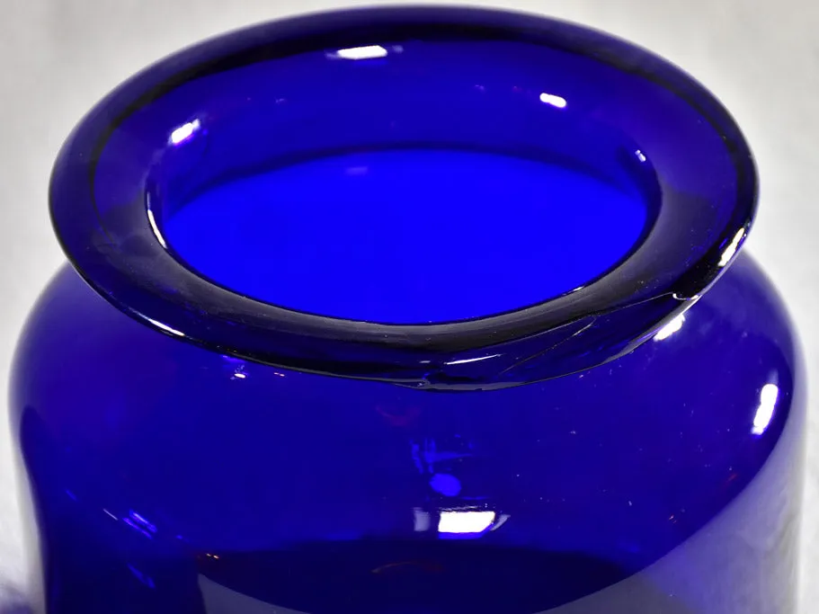 Pair of late 19th Century apothecary jars - cobalt blue 8"