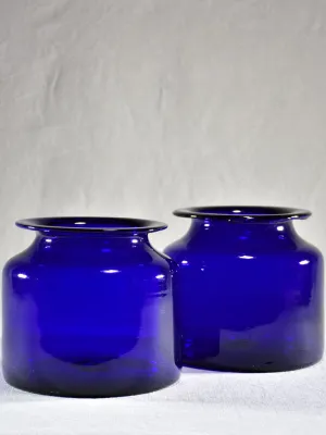 Pair of late 19th Century apothecary jars - cobalt blue 8"