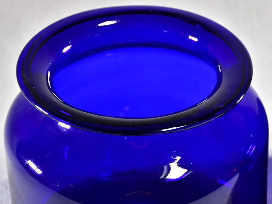 Pair of late 19th Century apothecary jars - cobalt blue 8"