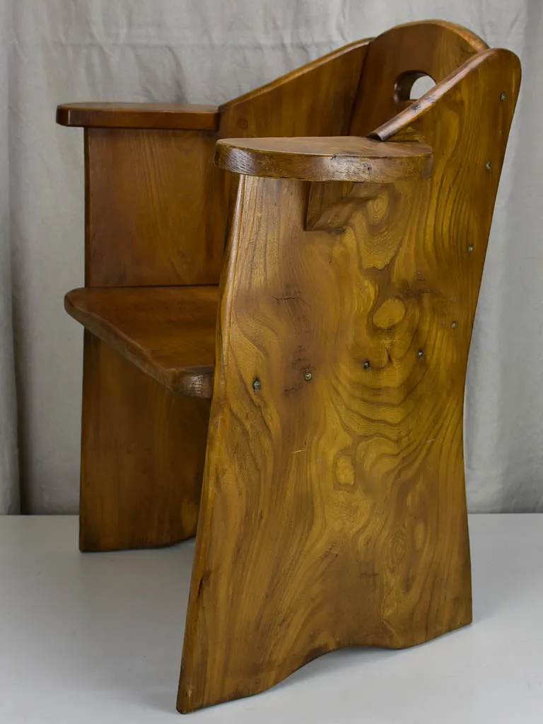 Pair of modernist French armchairs - elm wood