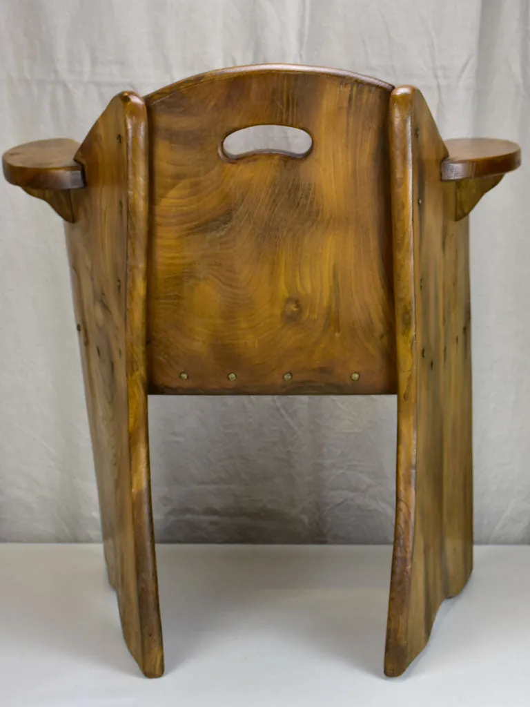 Pair of modernist French armchairs - elm wood