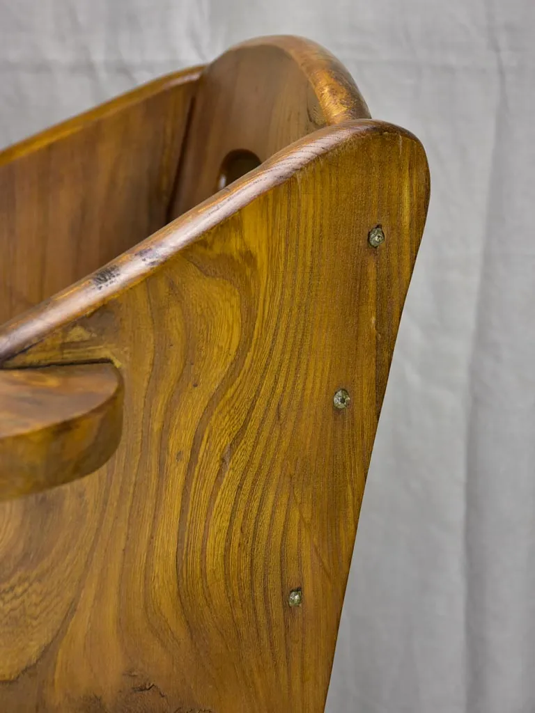 Pair of modernist French armchairs - elm wood