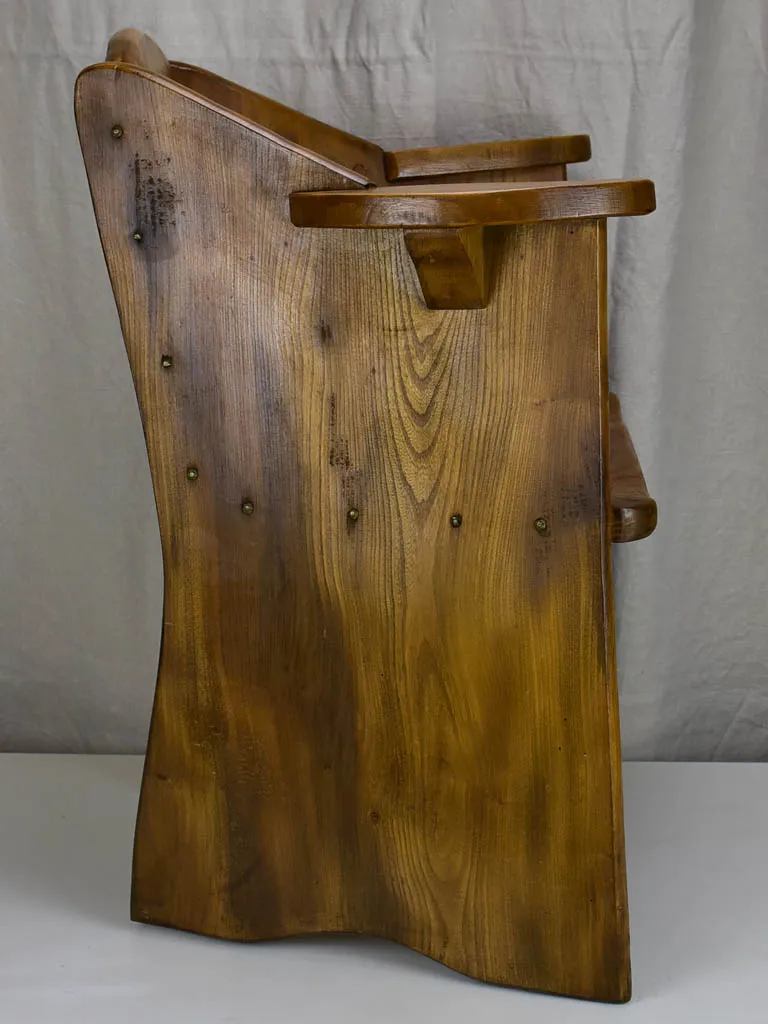 Pair of modernist French armchairs - elm wood