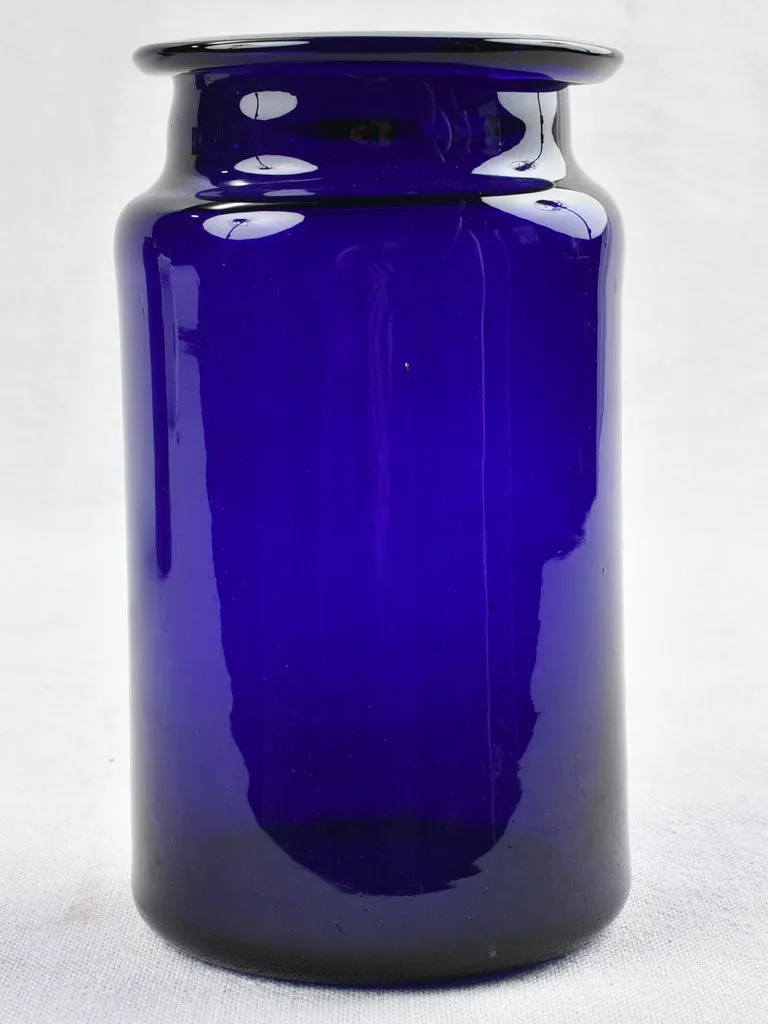Pair of vintage cobalt blue apothecary jars 7½"