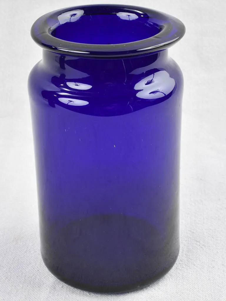 Pair of vintage cobalt blue apothecary jars 7½"