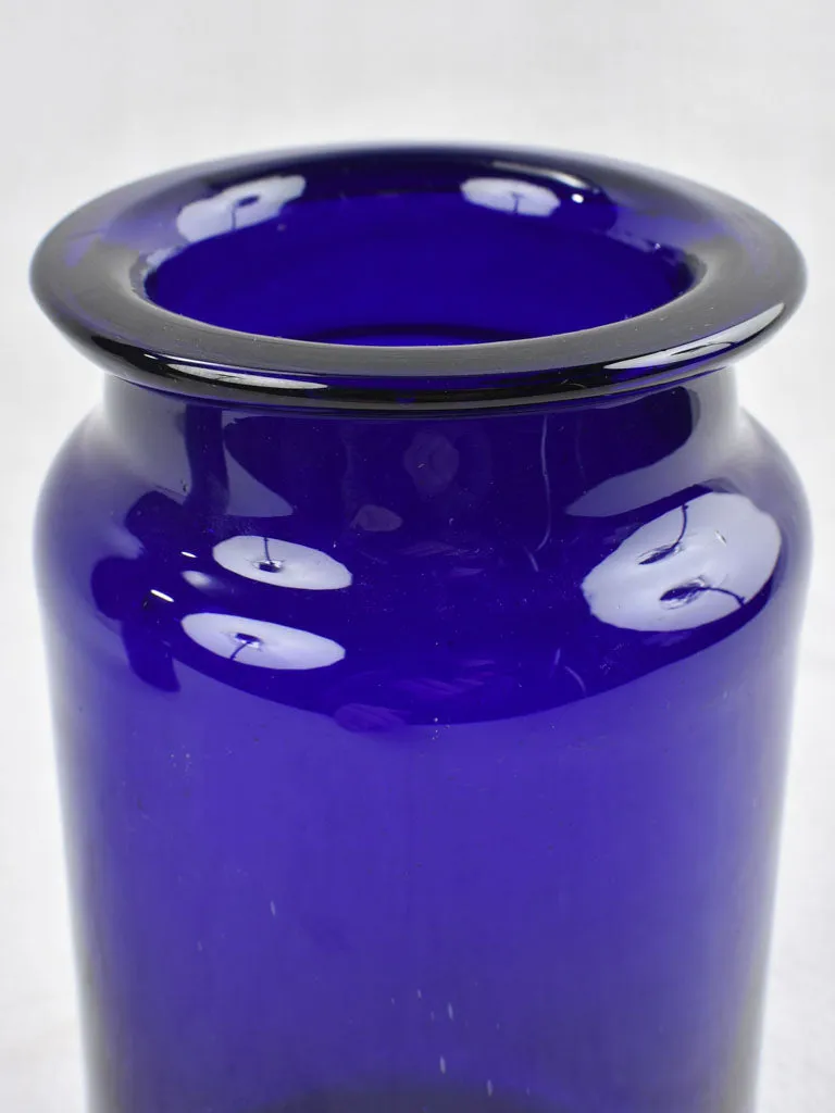 Pair of vintage cobalt blue apothecary jars 7½"