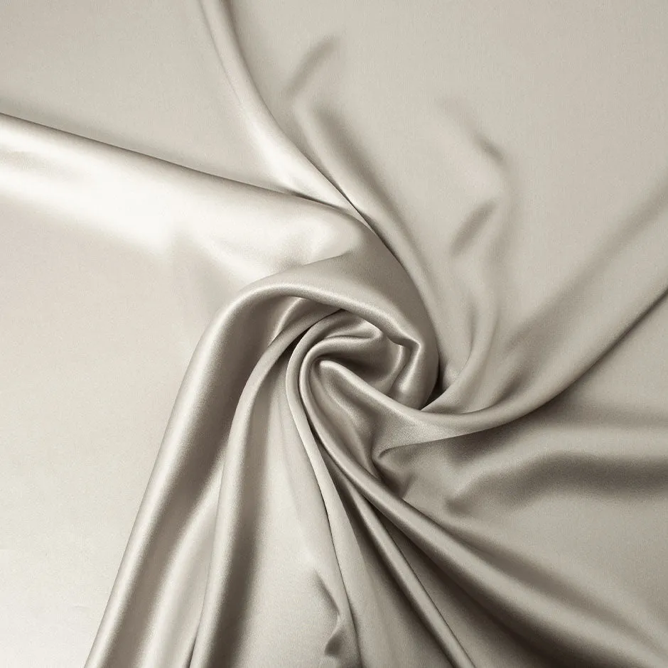 Pale Khaki Green Pure Silk Satin