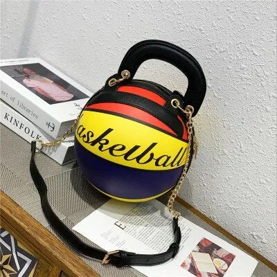 Personality Painted Graffiti Basketball Handbag F2034
