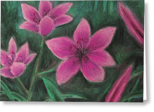 Pink Lilies - Greeting Card
