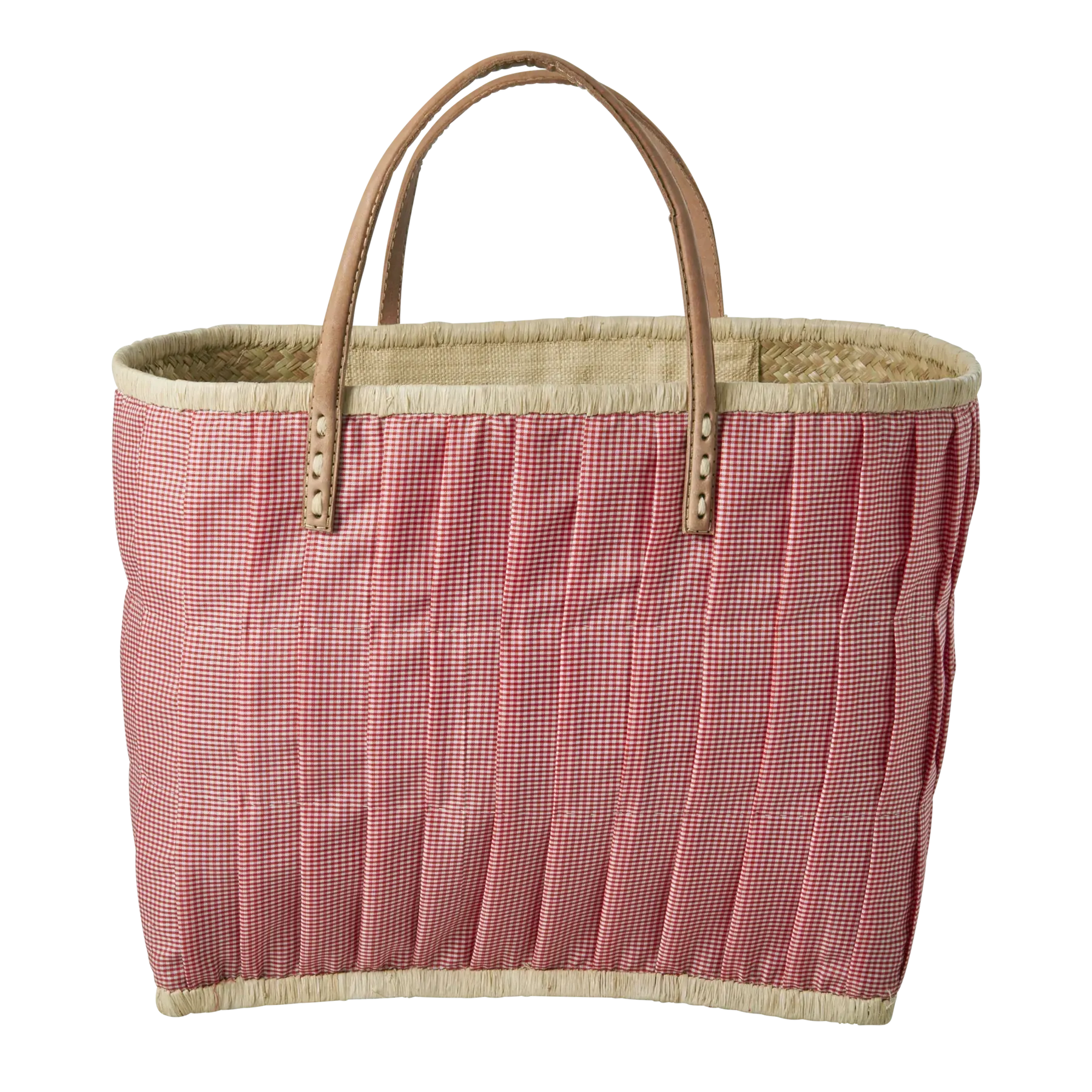 Pink Raffia Shopping Basket