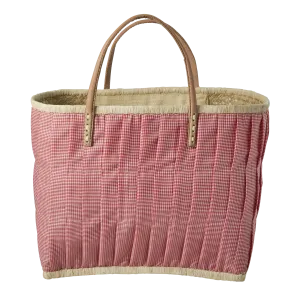 Pink Raffia Shopping Basket