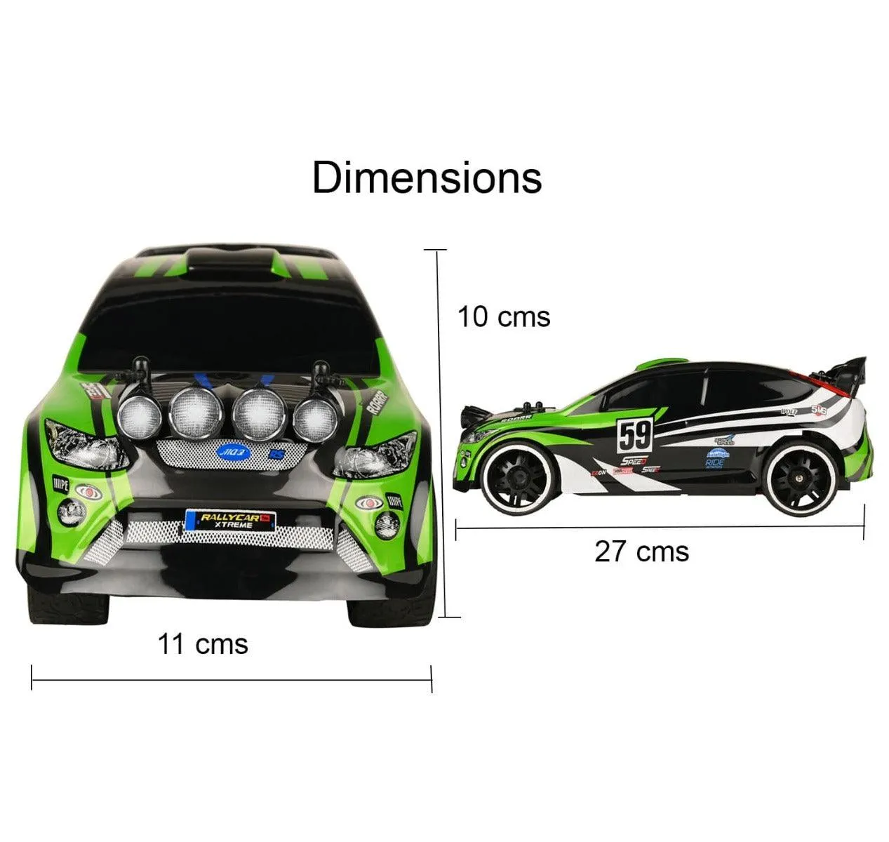 Playzu Rally Xtreme 1:16 Scale R/C Car - Green for Ages 6 