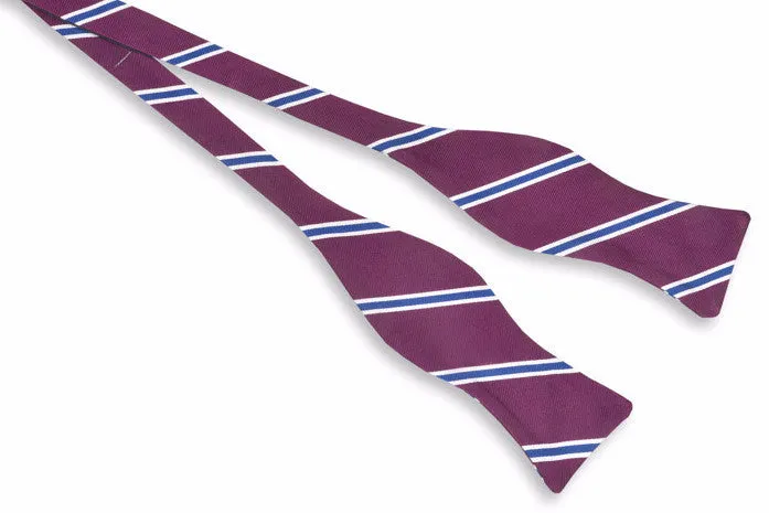Plum Noble Stripe Bow Tie