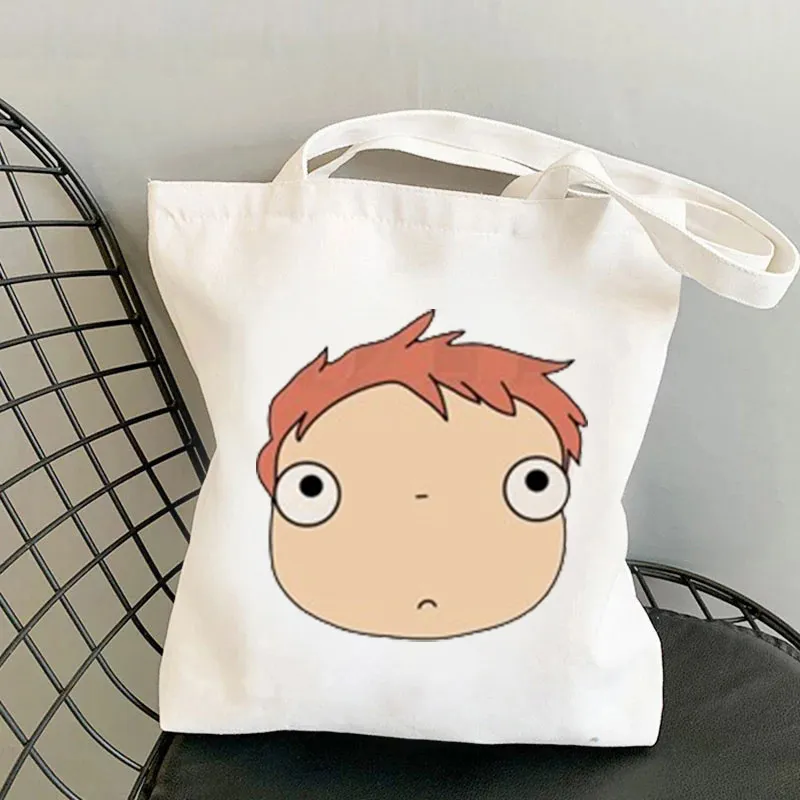 Ponyo On The CliffNo  Canvas Tote Bag, Shoulder Tote Bag, Shopping Bag