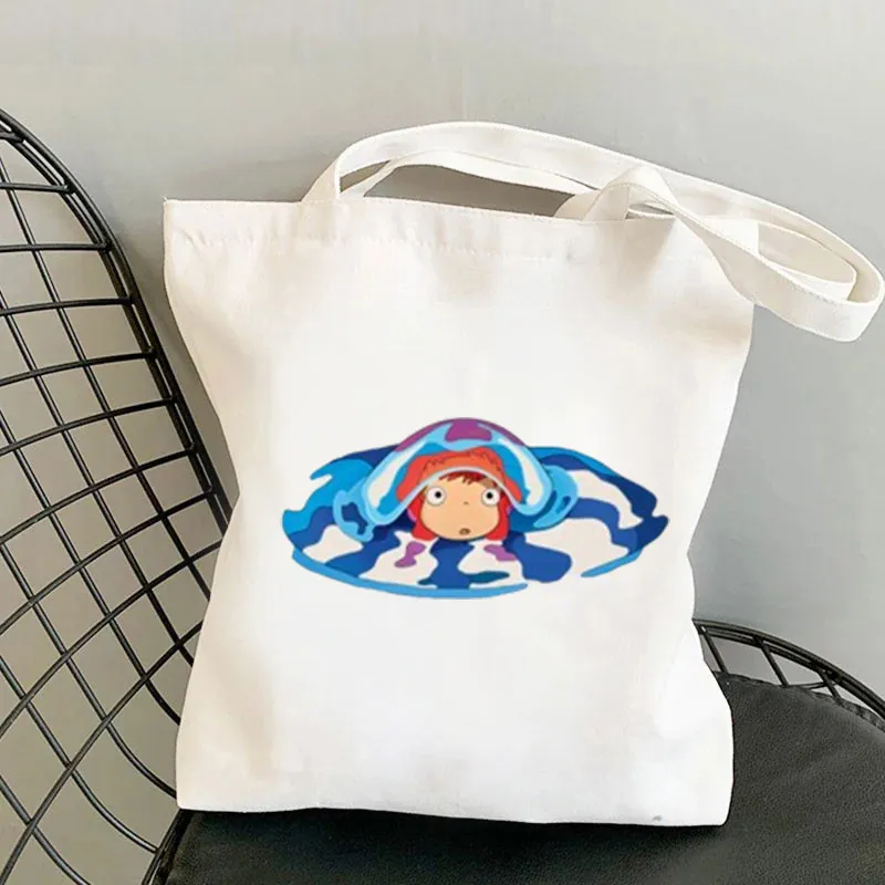 Ponyo On The CliffNo  Canvas Tote Bag, Shoulder Tote Bag, Shopping Bag