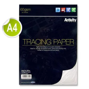 Premier Activity - A4 65gsm Tracing Paper Pad 30 Sheets