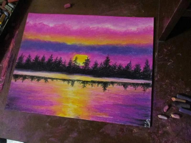 " Setting Sea Sun " ~ Original Pastel Painting
