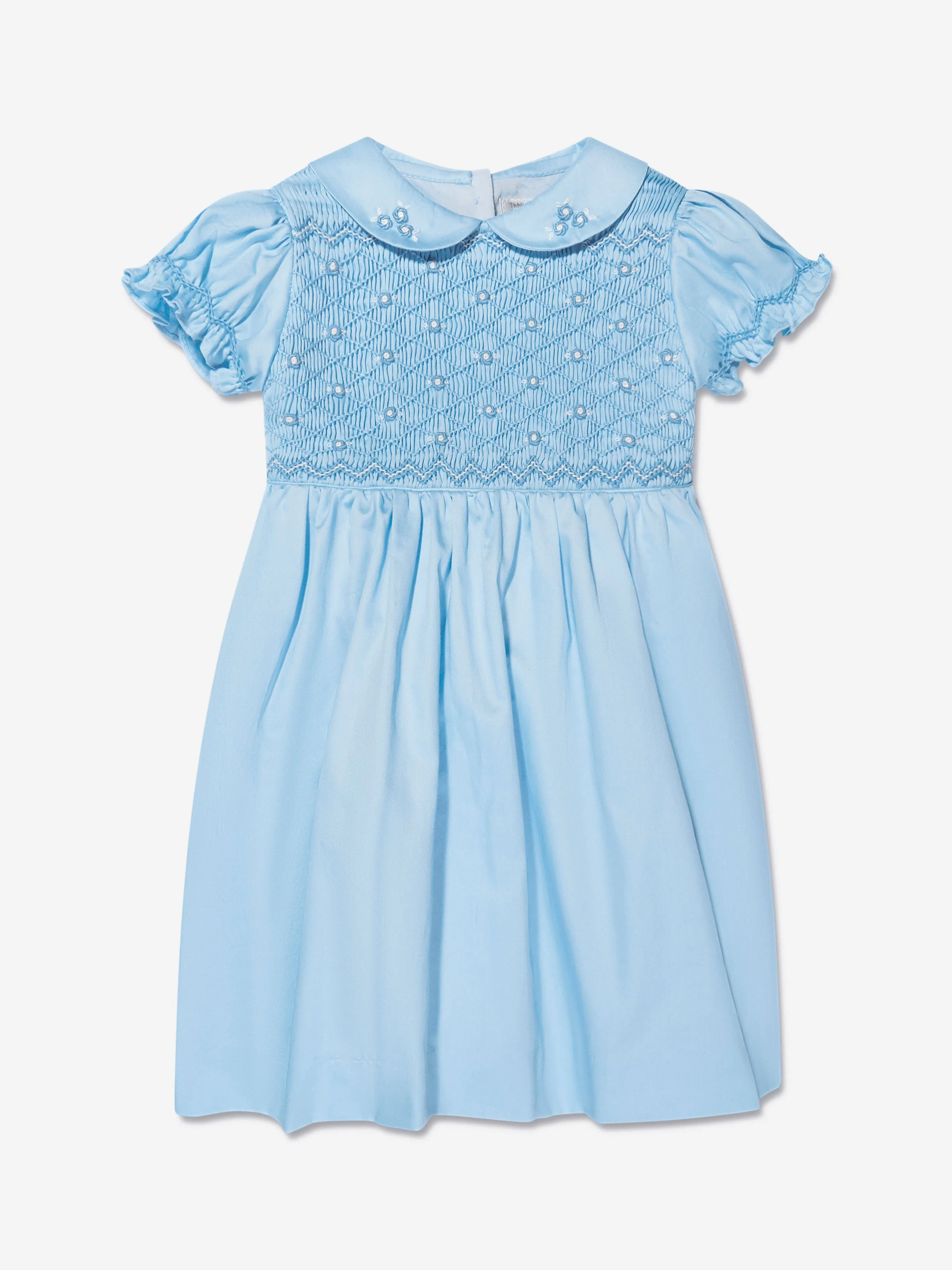 Rachel Riley Baby Girls Rose Smocked Dress And Bloomers in Blue