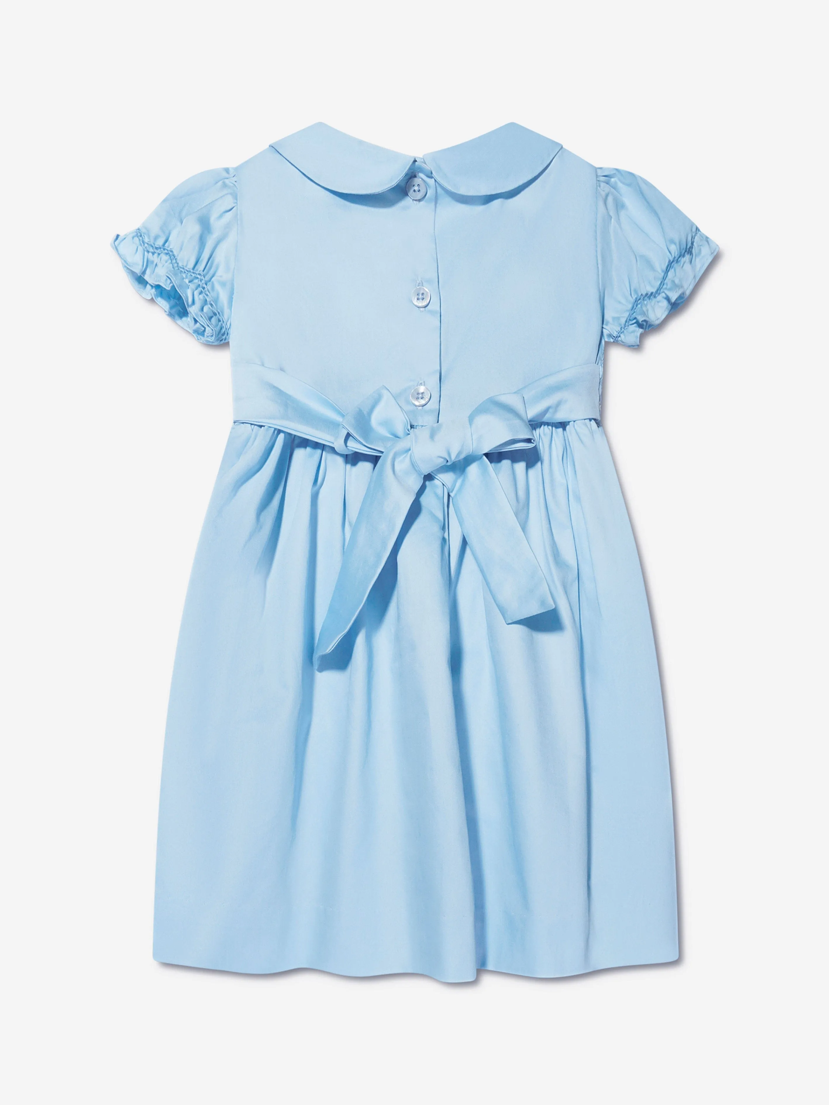 Rachel Riley Baby Girls Rose Smocked Dress And Bloomers in Blue