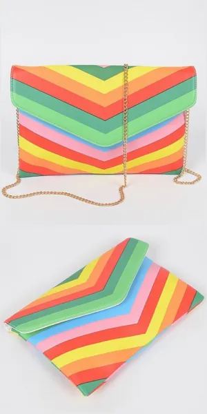 Rainbow Envelope Clutch
