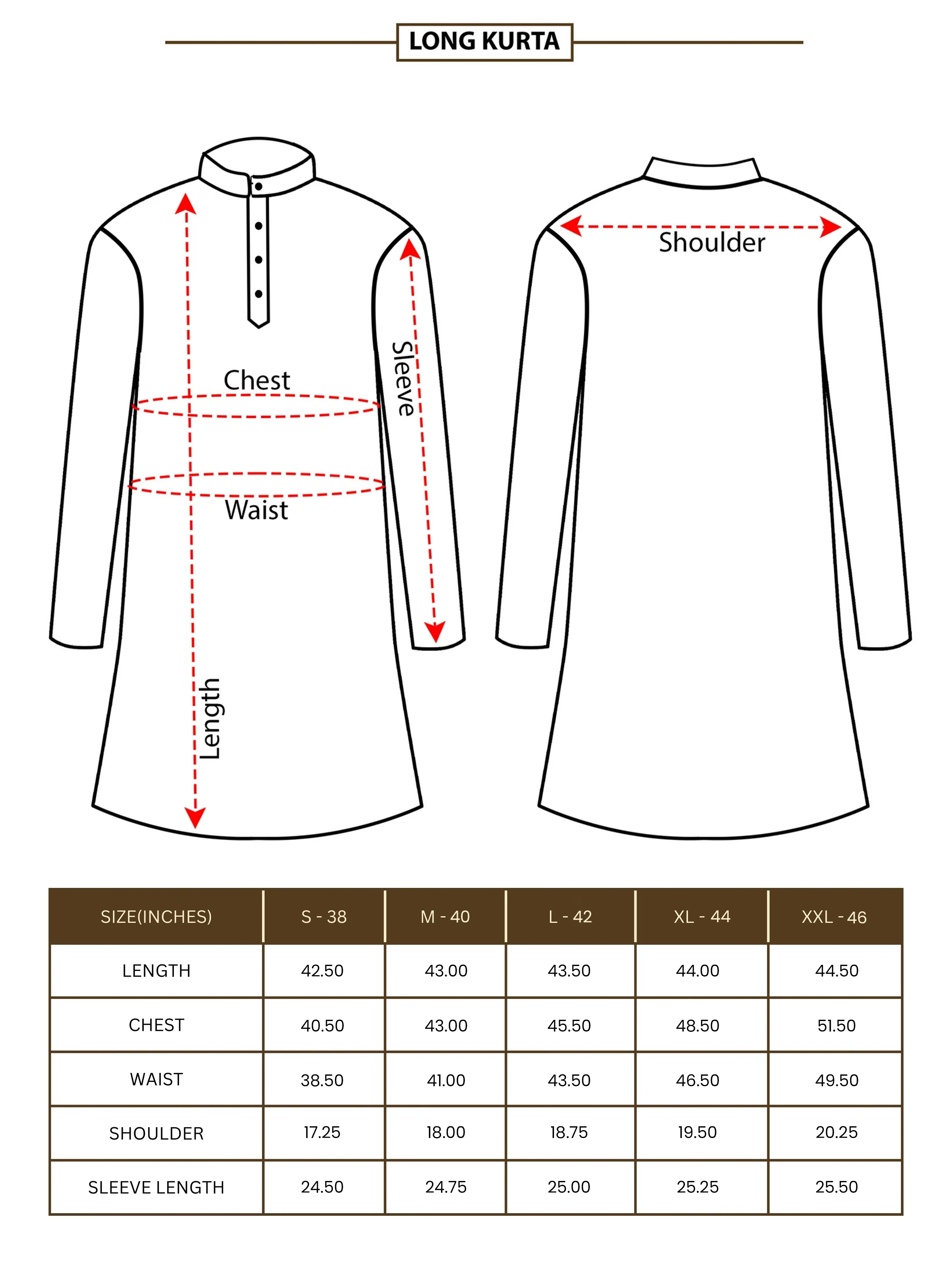 Red Banarasi Buta Long Kurta