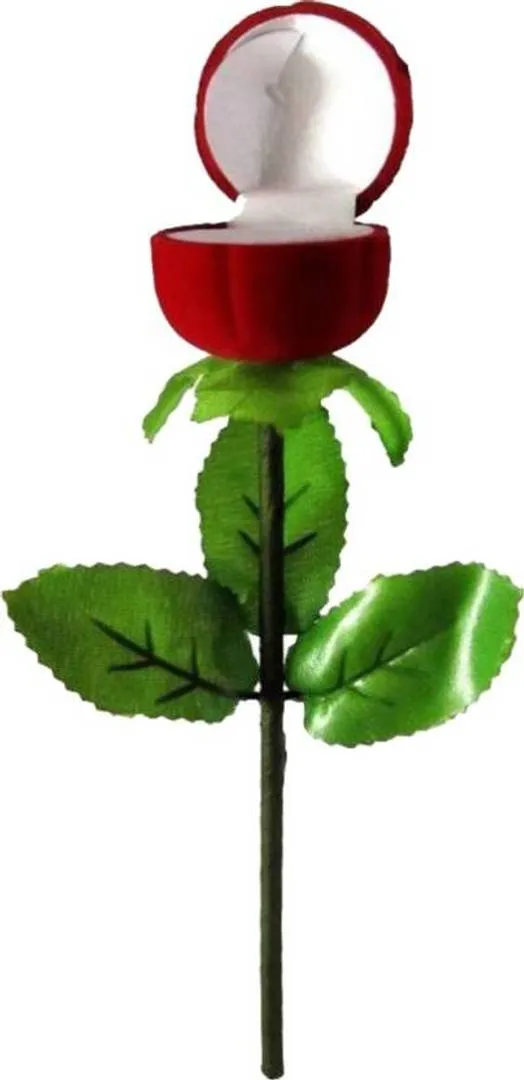 Red Rose Shaped Ring Box , Designer Ring Box, Rose Ring Box Ring Holder Vanity Box  (Red)