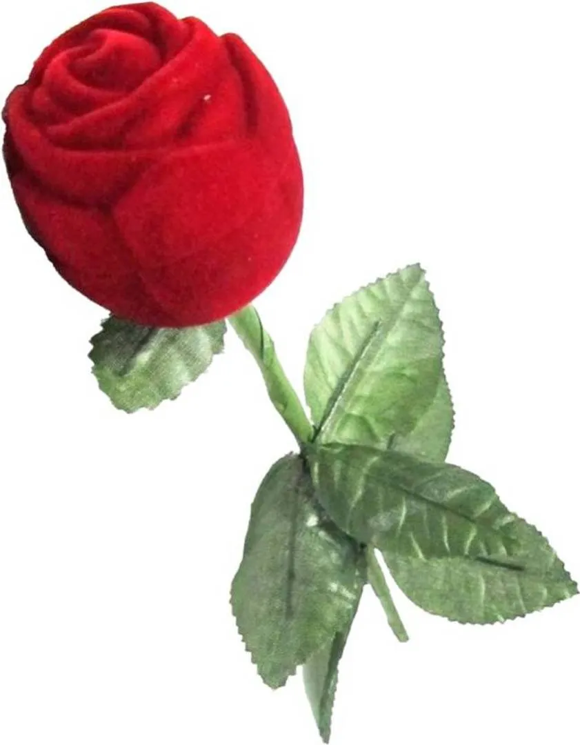 Red Rose Shaped Ring Box , Designer Ring Box, Rose Ring Box Ring Holder Vanity Box  (Red)