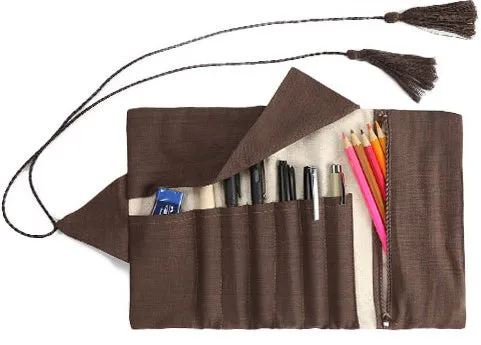 Retro Chinoiserie Roller Shutters Pen & Pencil Case
