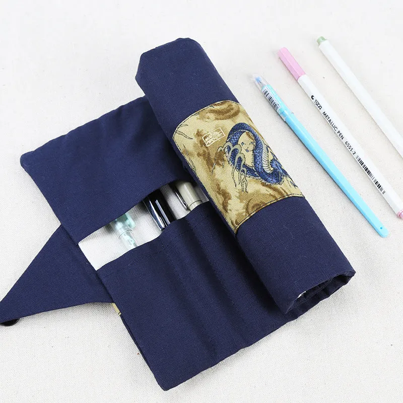 Retro Chinoiserie Roller Shutters Pen & Pencil Case