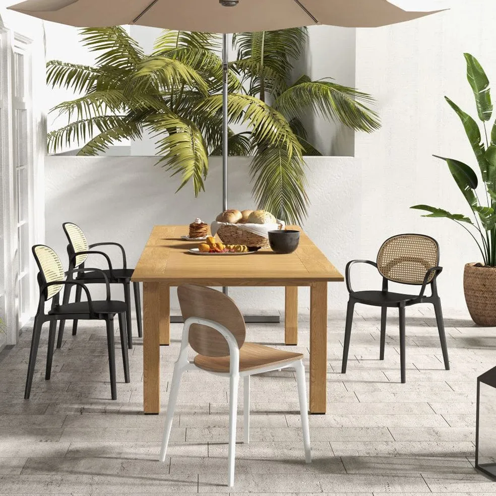 Rush Polypropylene and Rattan Dining Arm Chair