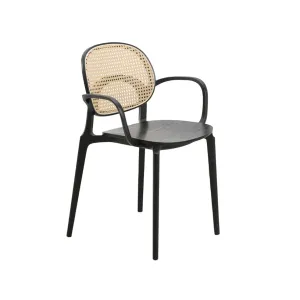 Rush Polypropylene and Rattan Dining Arm Chair
