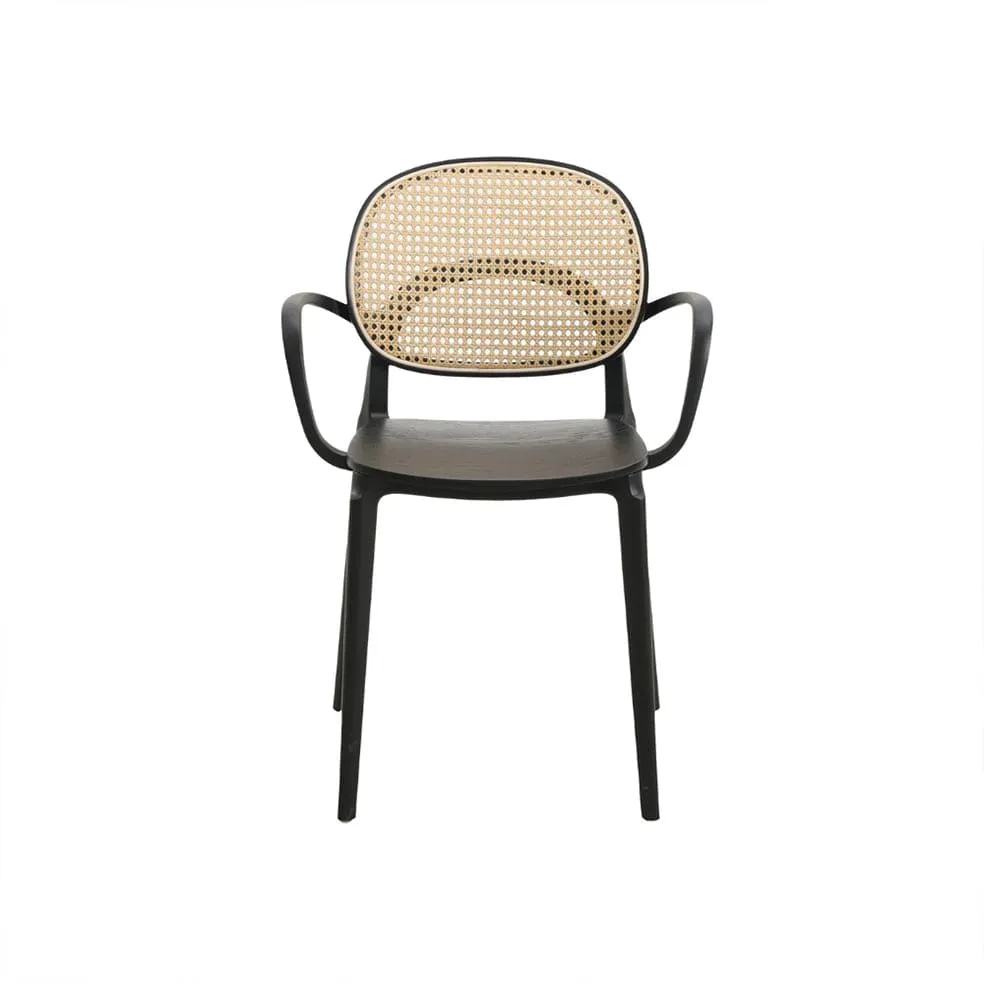Rush Polypropylene and Rattan Dining Arm Chair