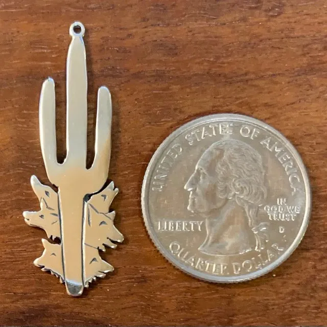 Saguaro And Coyotes Pendant